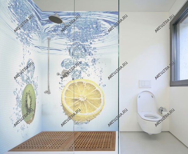 Фото на керамической плитке в ванной